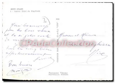 Alès (Gard) — Starego Hotelu Coq-Hardi — Imp. Comimier (S.-et-L.) — Rewers