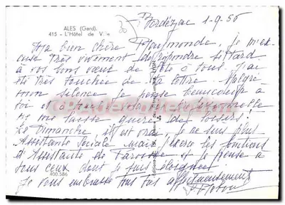 Ales (Gard) — L'Hôtel de Ville — wydawnictwo braci Lumbard, n° 400.586 — Rewers