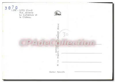 UZES (Gard) — Widok z lotu ptaka katedry i zamku — Wydawnictwo Lyoncolor — Rewers