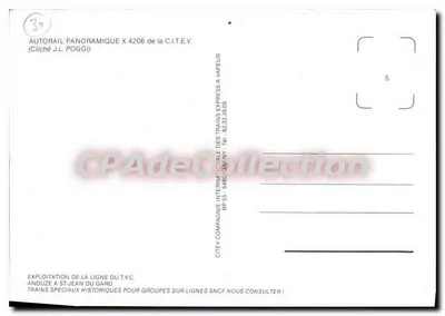 Autorail panorâmico X 4206 — C.I.T.E.V. — Anduze a Saint-Jean du Gard — Verso