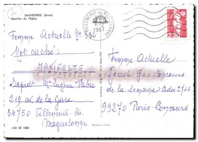 Sauveterre (Gard) — Część z Kościołem — Wydawnictwo Sauveterre Naturelles — Rewers