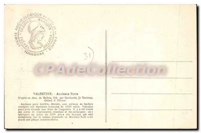Valentine (Hérault) — Antiga Porta Fortificada — Editor: E. Domal — Verso