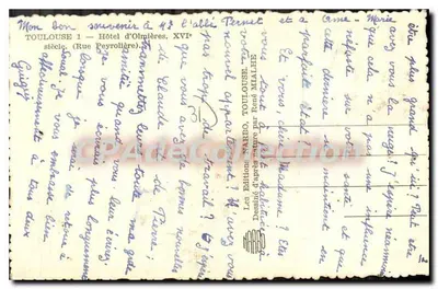 Hotel d'Olmières — Toulouse — Uitgever NARBO, n° 14 — Achterkant
