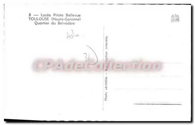 Liceo Pilota Bellevue — Toulouse (Altos de Garona) — Barrio del Belvédère — Reverso