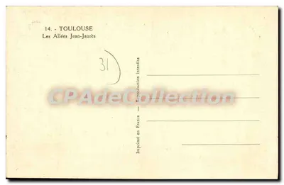 Toulouse — Les Allées Jean-Jaurès — Wydane w Francji — Rewers