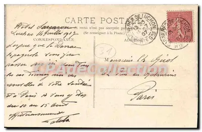 Bagnères-de-Luchon — vista aérea do vilarejo encaixado — R.&J.D. 10836,22 — Verso