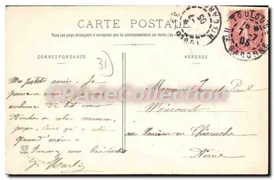 Toulouse — Vista general — Fototipo Labouché & Cie, n°6 — Reverso