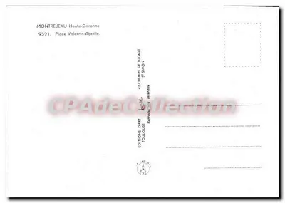 Montrejeau - Place Valentin-Absille — Éditions Dart Toulouse — Verso
