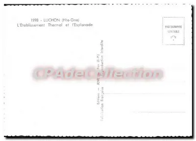 Luchon (Haute-Garonne) — O Estabelecimento Termal e a Esplanada — Edições JOVE — Verso