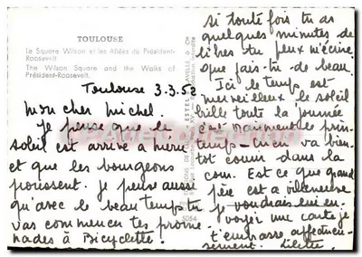 Plaza Wilson y avenidas del Presidente Roosevelt — Toulouse — Editor Etel — Reverso