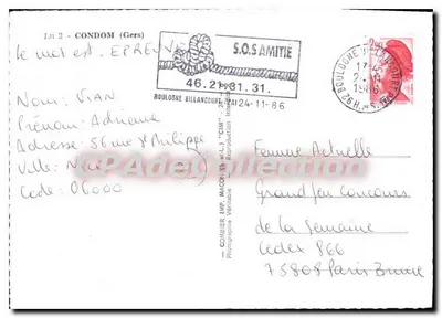 Condom (Gers) — ogólny widok, dzwonnik, klasztor, brzegi Baïse — Combier Imp. (C.I.M.) — Rewers