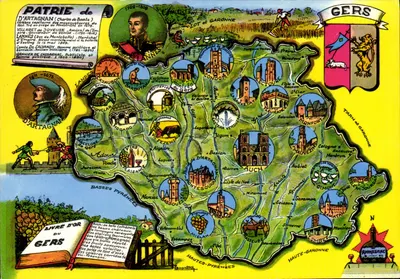 Gers — Carte postale touristique illustrée — Société des Cartes Naturelles du Gers, n°32