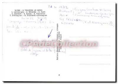 Gers — Através do Gers — Éditions Modernes Théojac — Verso
