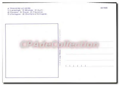 Gers — Através do Gers — Editor Cap-Théopac, n° 32/500 — Verso
