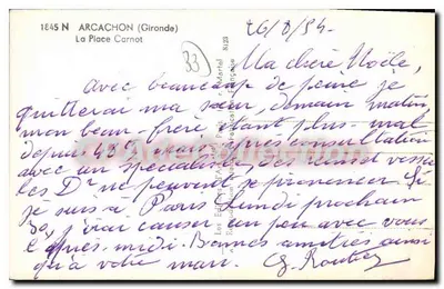 Arcachon — A Praça Carnot — Les Éditions d'Art Français — Verso
