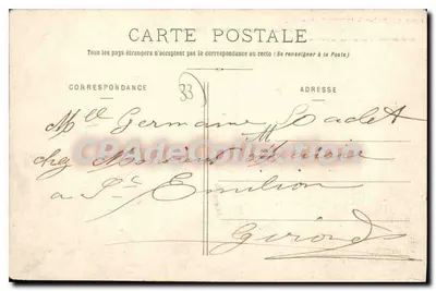 Lussac-de-Libourne — Zamek Latour (XVI wiek) — strona Wielkiego Schodów — Henry Guillier, 31, 42 bis i 44, ulica Fonneuve — Rewers