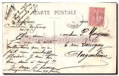 Lembrança de Bordeaux — editor desconhecido, número de série não visível — Verso