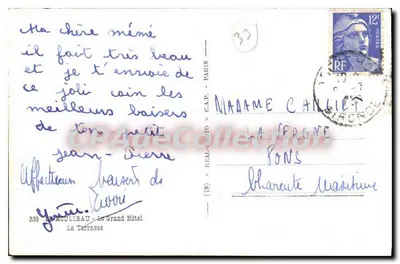 Praia e terraço de La Terrasse em La Moulleau — editor C.A.P. n° (18) — Verso