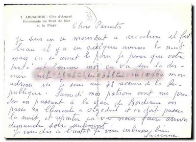 अर्काशॉन - समुद्र तट के पैर और समुद्र तट - पुराना पोस्टकार्ड के संग्रह — पीछे
