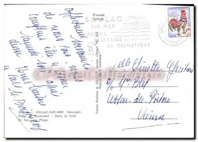 Soulac-sur-Mer — Praia e boulevard — editor A. Gilbert, n°940-B — Verso