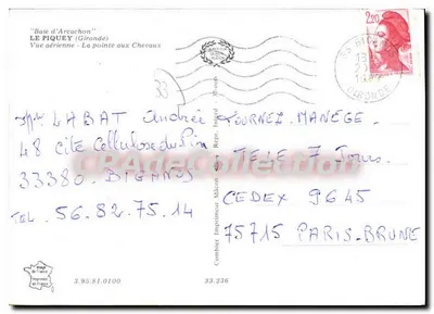 Baie d'Arcachon — Widok z powietrza — Wyspa Koni — Wydawca Combier — Rewers