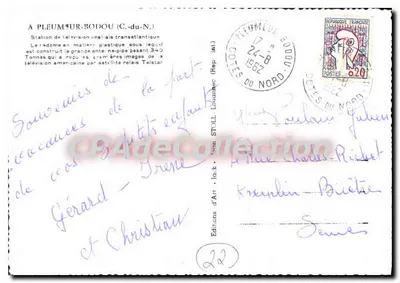 Dôme de Pleumeur-Bodou — Estação de televisão espacial transatlântica — Éditions d'Art Jack — Verso