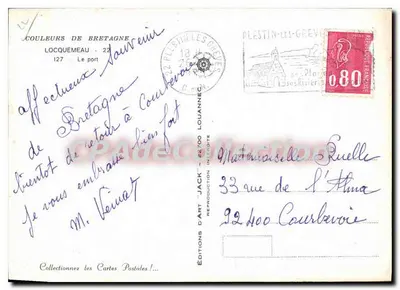 O porto de Locquemeau — Bretanha — Edições de Arte 'Jack' n°127 — Verso