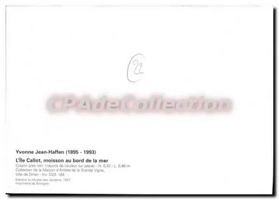 Île de Callot — Moisson au bord de la mer — Yvonne Jean-Haffen — Verso