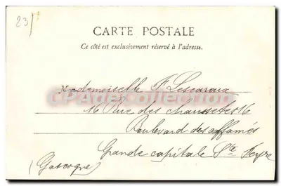 Ruínas de Crozant (Creuse) — vista panorâmica — editor A. de Sénac, n° 231 — Verso