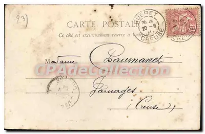 Zamek Poinssouze, blisko Boussac (Creuse) — A. de Nussac, wyd., Guéret — nr 158 — Rewers