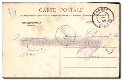 Ponte Charreau, perto de Crozant (Creuse) — A. de Nussac, editor, Guéret — Verso