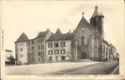 Igreja de Bourganeuf (Creuse) — Praça Martin Nadaud — A. de Nussac, editor, n°24
