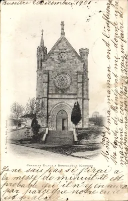Capela Dupuy em Bourganeuf (Creuse) — editor A. de Nusse, Gudet — datada 20 de dezembro de 1901