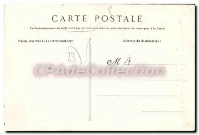 Velha mulher do Pays Creusois — fiando à mão — edit. A. De Nussac, Gueret — Verso