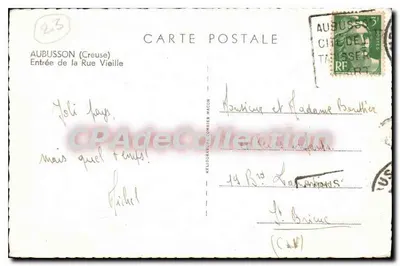 Aubusson (Creuse) — Entrada da Rue Vieille — Cim — Verso
