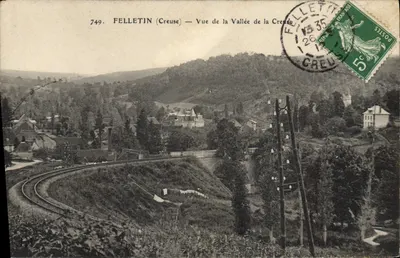 Felletin (Creuse) — Vista da Valeira da Creuse — editor desconhecido, n° 749