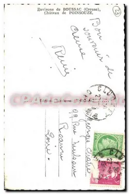 Castelo de Poinsouze — Entorno de Boussac (Creuse) — Edições Modernas Théouac — Verso