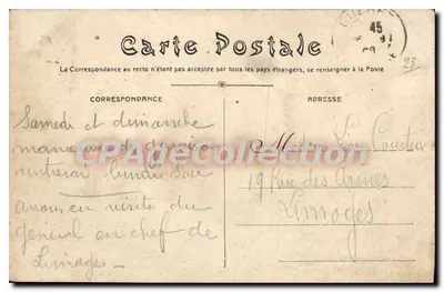 Castelo de Lavaud perto de Guéret — editor A. de Nussac, n° 243 — Verso