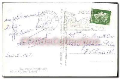 CROZANT — A Creuse pitoresca — M. ROUSSEL, fotógrafo — Verso