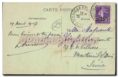 La Petite Tricoteuse — La Jeannille robi swoje pierwsze próby przed zaskoczonym Pierre — Coll. G. G. Châteauroux, n°12 — Rewers