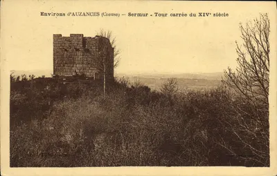 Arredores de Auzances (Creuse) — Sermur — Torre quadrada do século XIV — Editor: L. Lafonnerie
