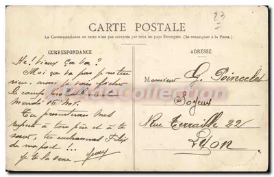 La Celle-Dunoise — Jardim sobre a Creuse — editor anônimo, n° 911 — Verso