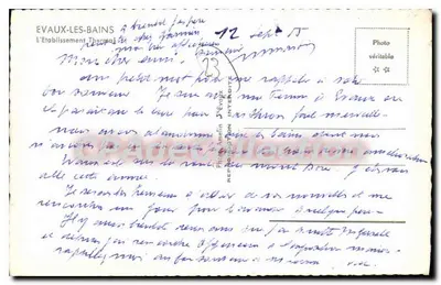 Évaux-les-Bains — Estabelecimento Termal — Foto verdadeira — Verso