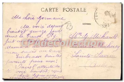 Château de la Chezotte — Ahun (Creuse) — unbekannter Verleger — Rückseite