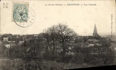 Auzances — Vista Geral — La Creuse Illustrée — Edição Hervieu, Auzances