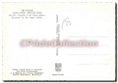 Boneca ao tear — Em Creuse — Éditions Médames Théoléas, Limoges, n°23/128 — Verso