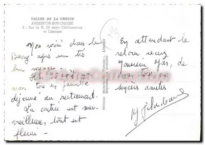 Argenton-sur-Creuse — widok panoramiczny i sceny fluvialne — Wydawnictwo Théojac — Rewers