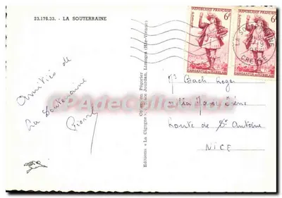 La Souterraine — widok panoramiczny i zabytki — Wydawnictwo Jourdan Limoges — Rewers