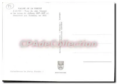 Crozant — Luchtfoto — Uitgave Mexichrome, n° A 23/103 — Achterkant