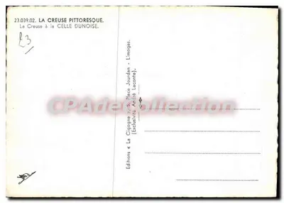 A Creuse em La Celle Dunoise — vista panorâmica — Edições « La Cigogne » — Verso